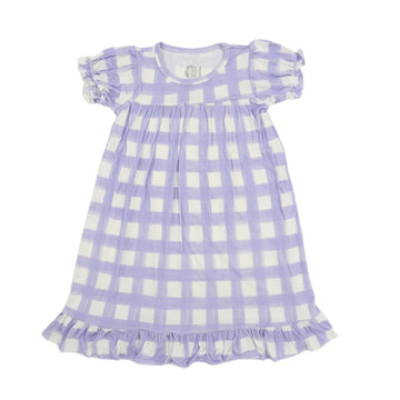 Girls Purple Check Nightgown