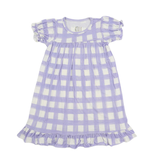 Girls Purple Check Nightgown