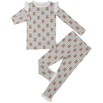 Girls Ruffle Beary Merry Christmas Loungewear Set