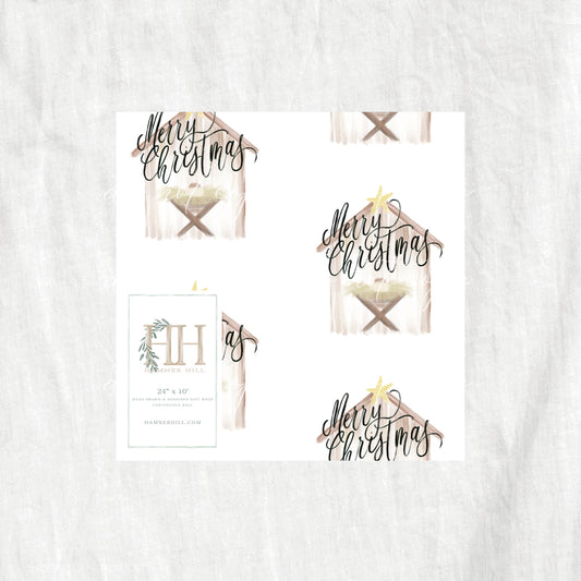 Merry Christmas Manger Gift Wrap