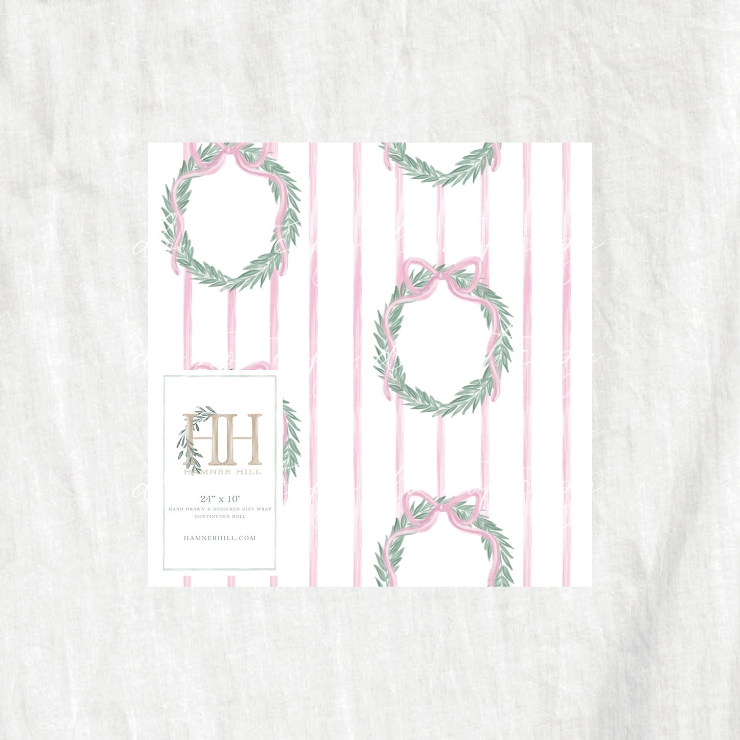 Pink Wreath Gift Wrap