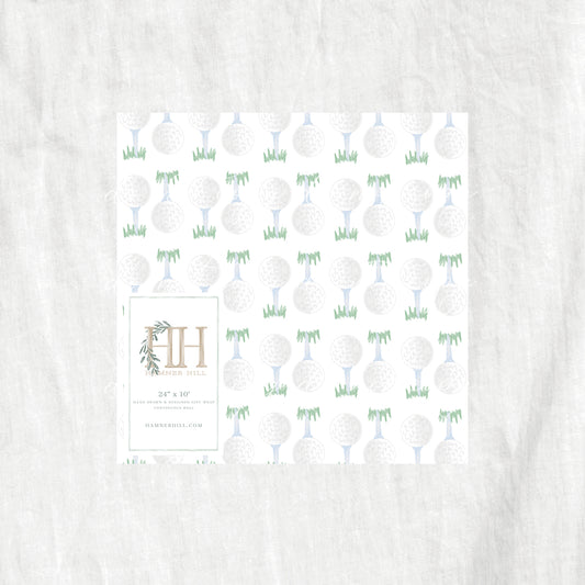 Blue Golf Ball Gift Wrap