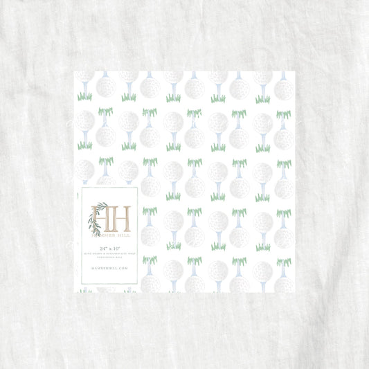 Blue Golf Ball Gift Wrap