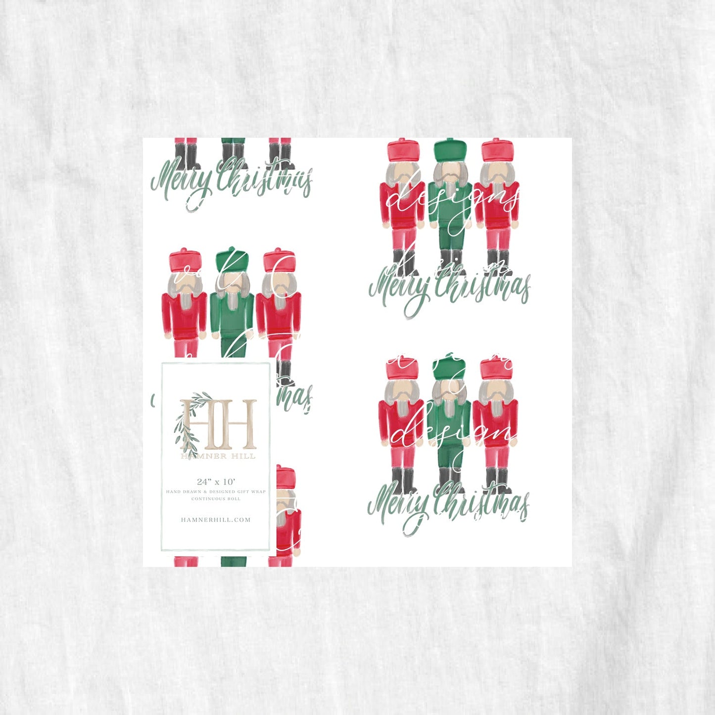 Red and Green Nutcracker Gift Wrap