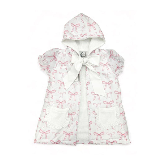 Pink Bow Hooded Coverup