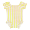 Girls Yellow Stripes One Piece Swim