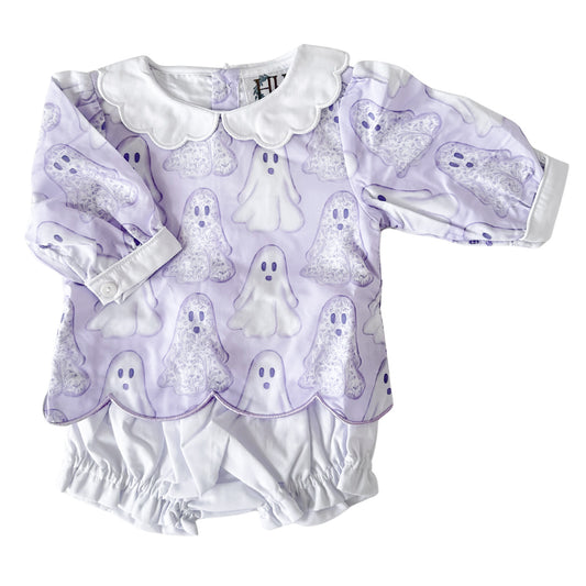 Girls Purple Floral Ghosts Bloomer Set