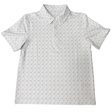 Mens Blue Wild West Performance Polo