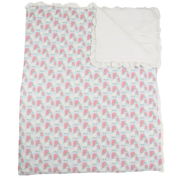 Girls Pink Hydrangea Twin Size Blanket Cover