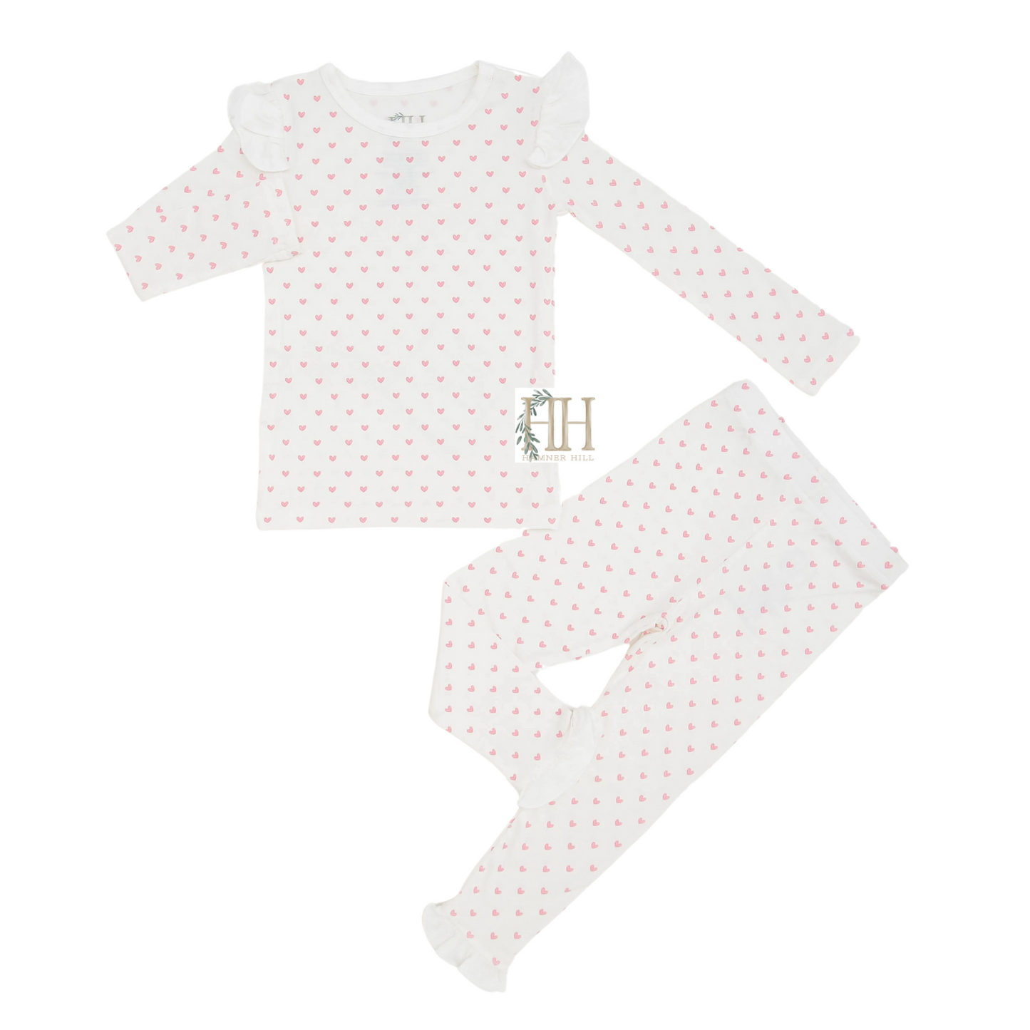 Girls Piece of My Heart Ruffle Loungewear Set