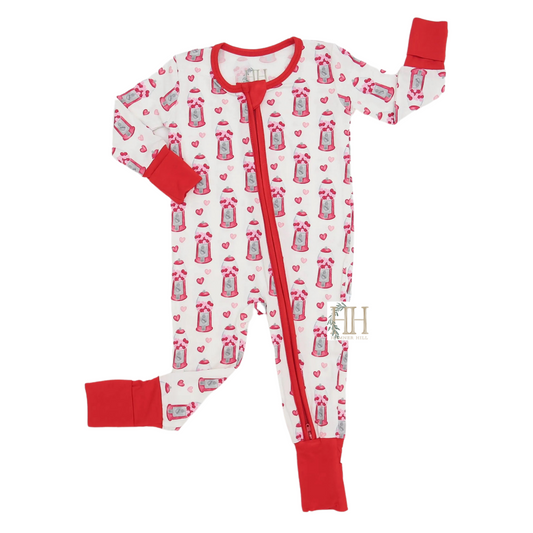 Boys Gumball Machine Double Zipper Romper