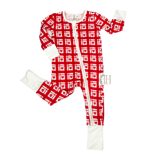 Boys Wrapped in Love Double Zipper Romper