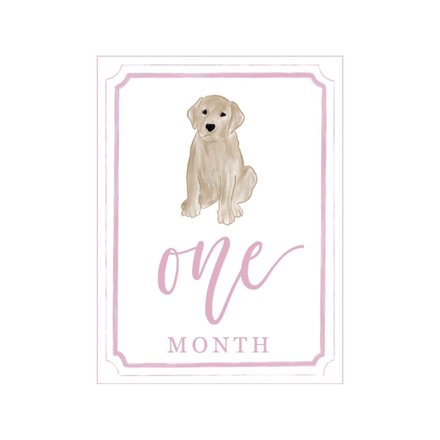 Pink Yellow Lab Milestone Cards