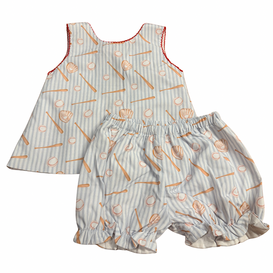 Girls Baseball Bloomer Set