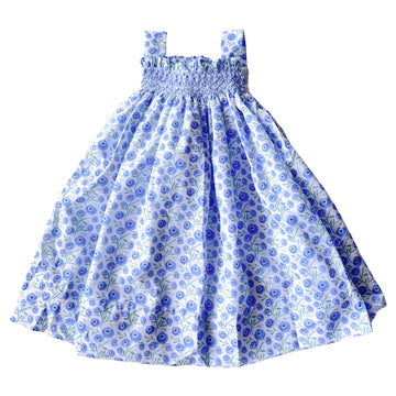 Girls Purple Poppy Smocked Dress