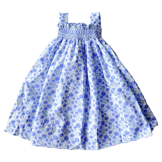 Girls Purple Poppy Smocked Dress