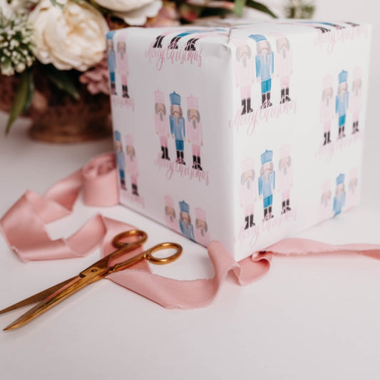 Pink and Teal Nutcracker Gift Wrap