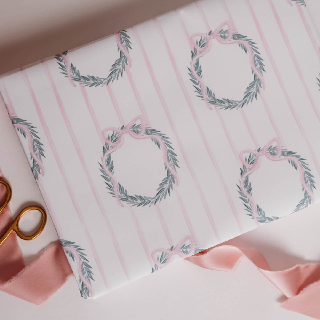 Pink Wreath Gift Wrap