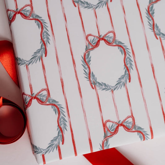 Red Wreath Gift Wrap