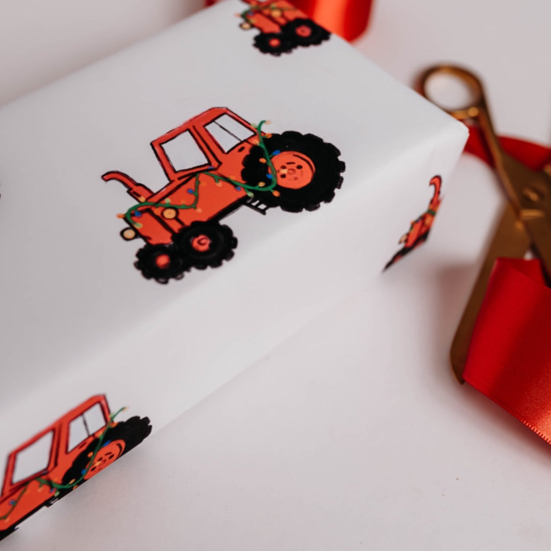Christmas Tractor Gift Wrap – Hamner Hill