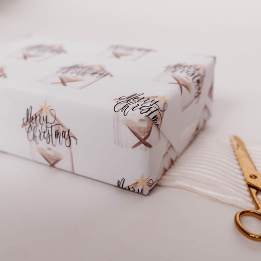 Merry Christmas Manger Gift Wrap