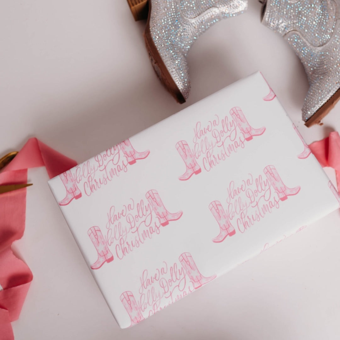 Holly Dolly Boot Gift Wrap