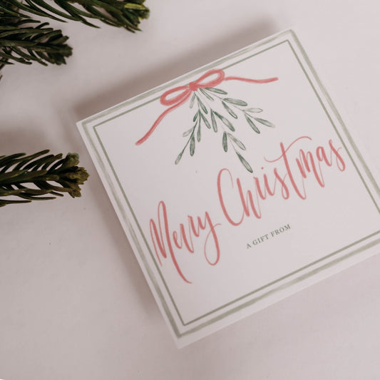 Mistletoe Merry Christmas Gift Tags