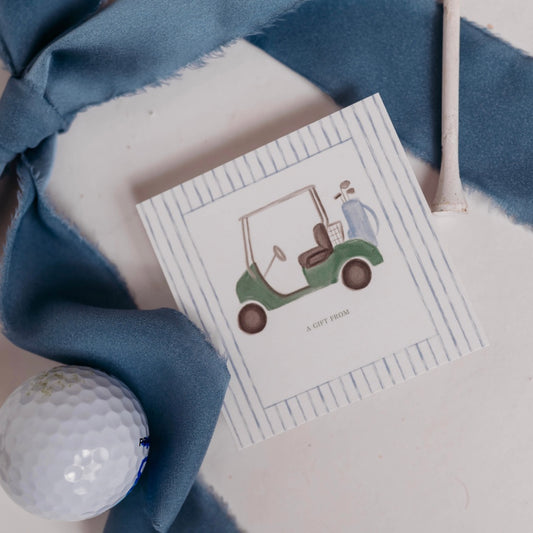 Blue Golf Cart Gift Tags