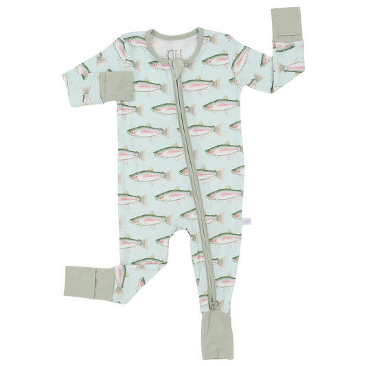 Boys Trout Double Zipper Romper