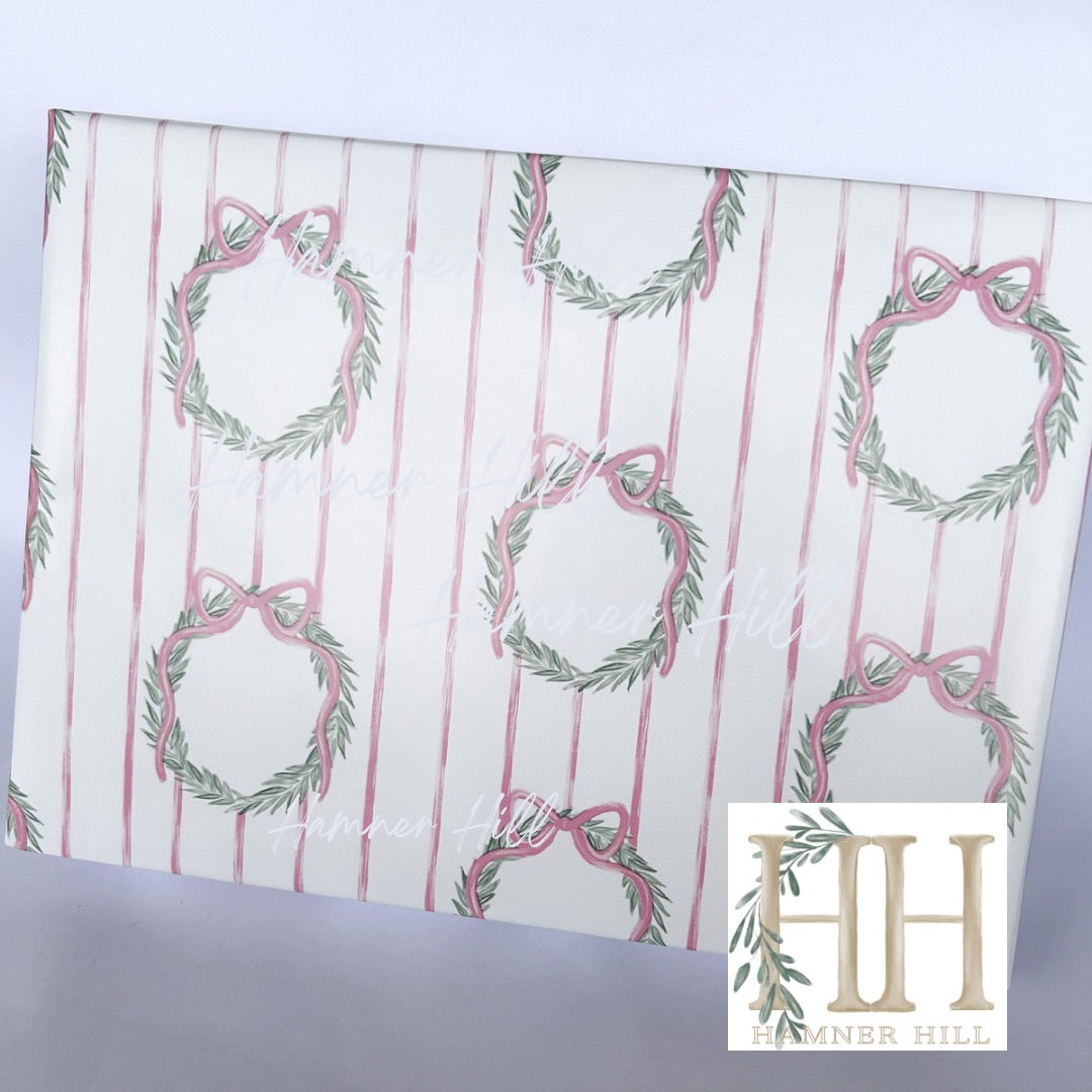 Pink Wreath Gift Wrap