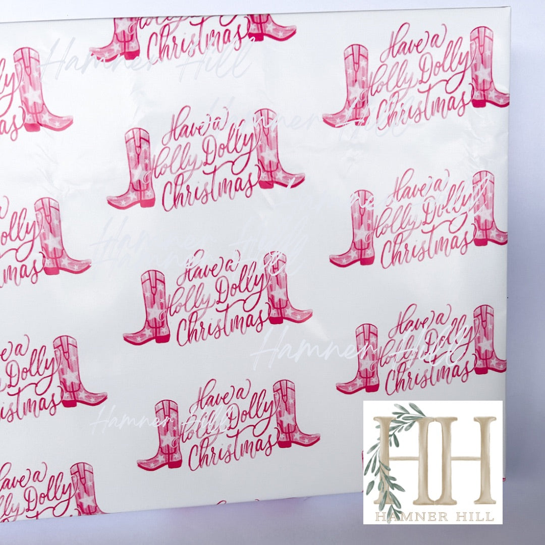 Holly Dolly Boot Gift Wrap