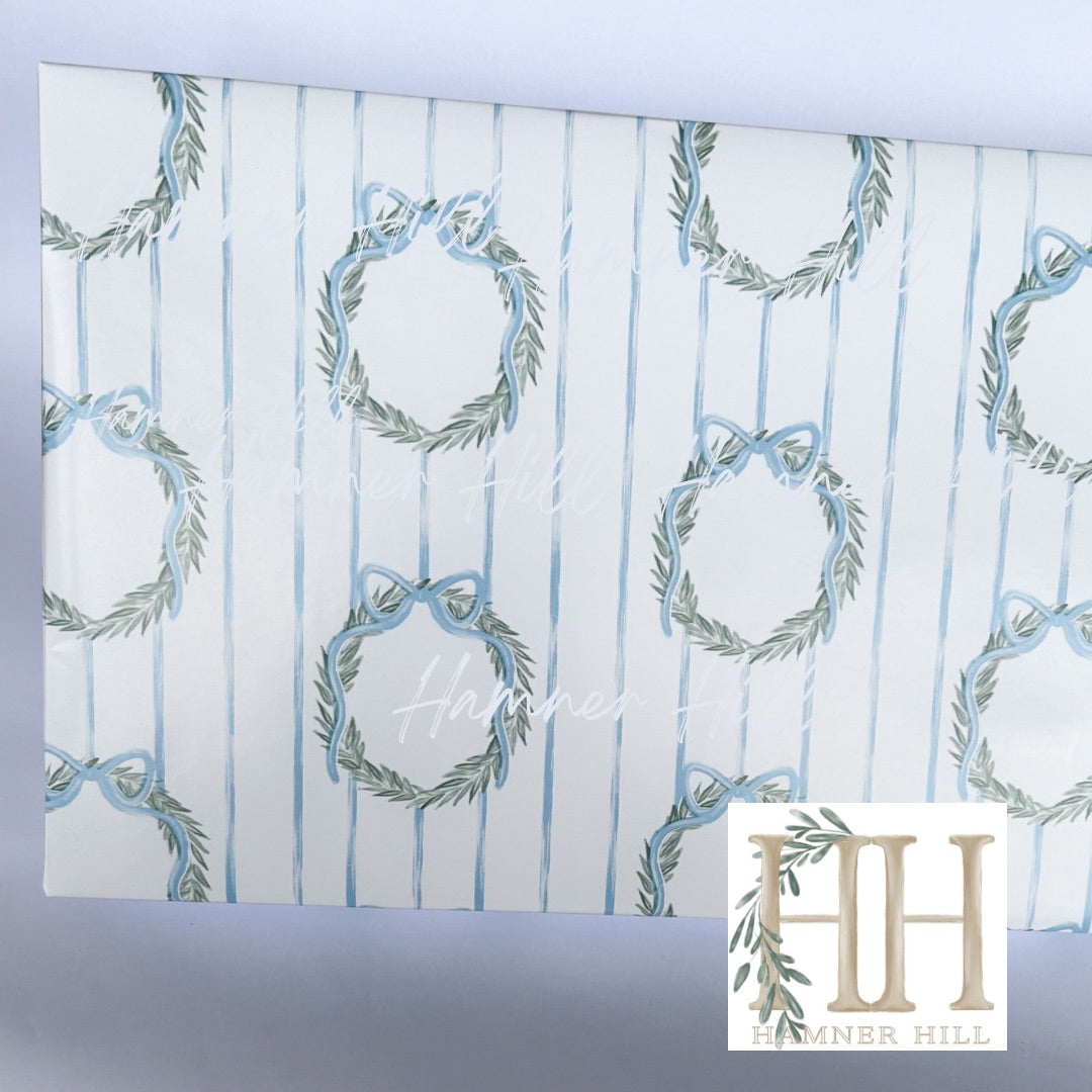 Blue Wreath Gift Wrap