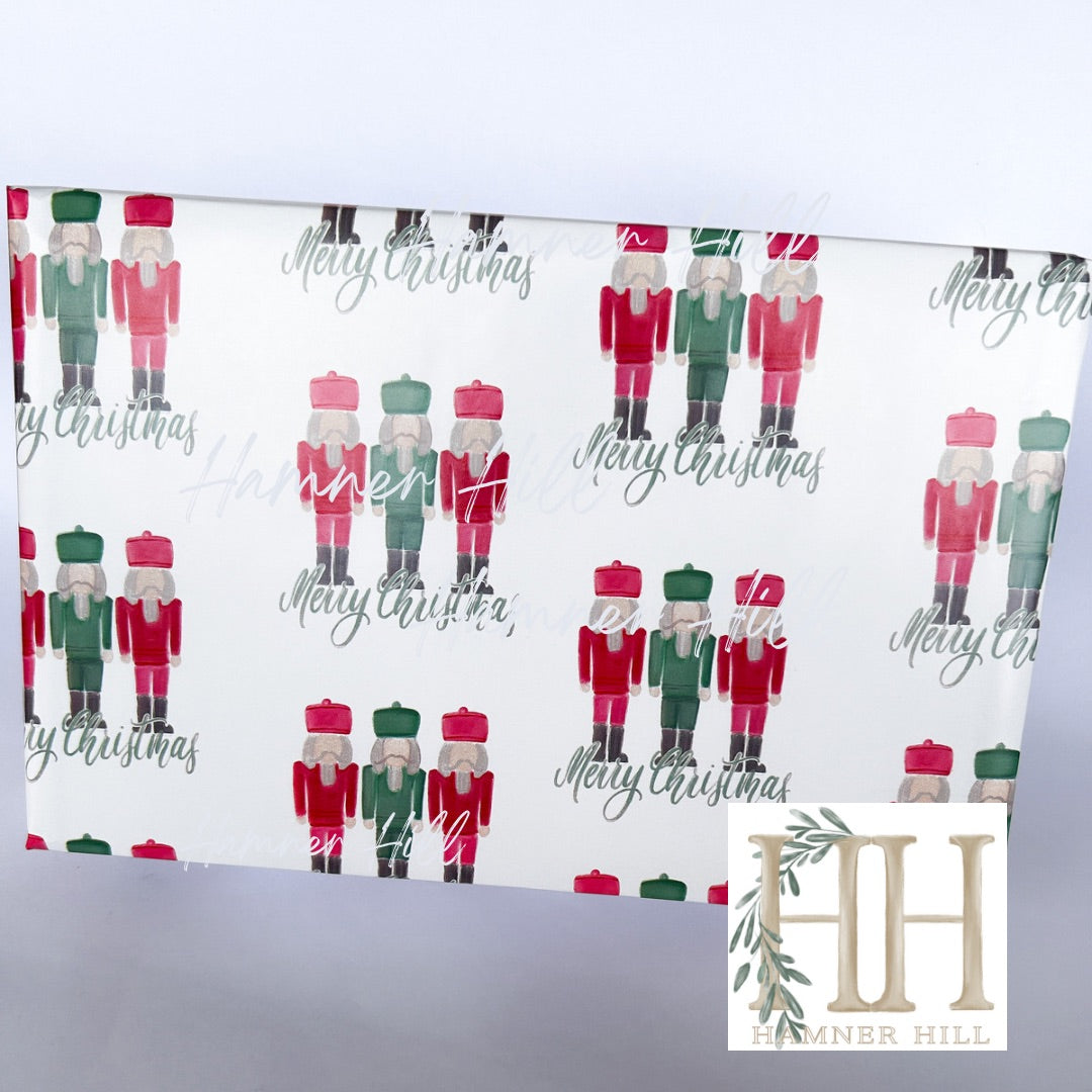 Red and Green Nutcracker Gift Wrap