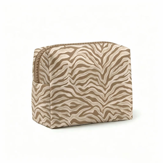 Neutral Zebra Cosmetic/Tote Bag