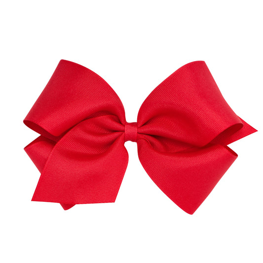 King Classic Grosgrain Hair Bow (Plain Wrap) - Red