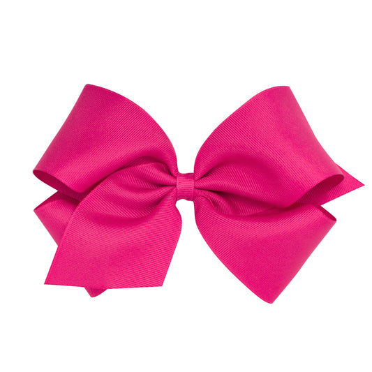 King Classic Grosgrain Hair Bow (Plain Wrap) - Shocking Pink