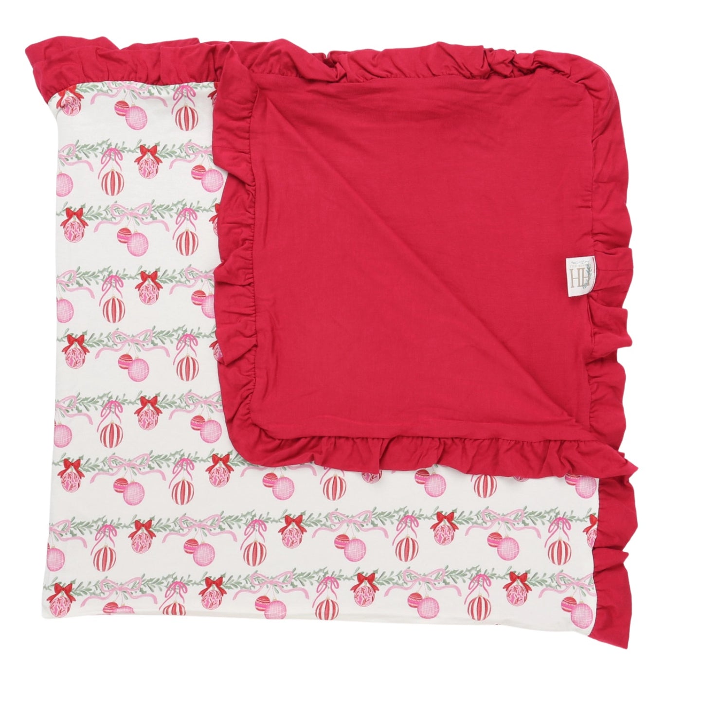 Pinkmas Joy Ornaments Stroller Blanket