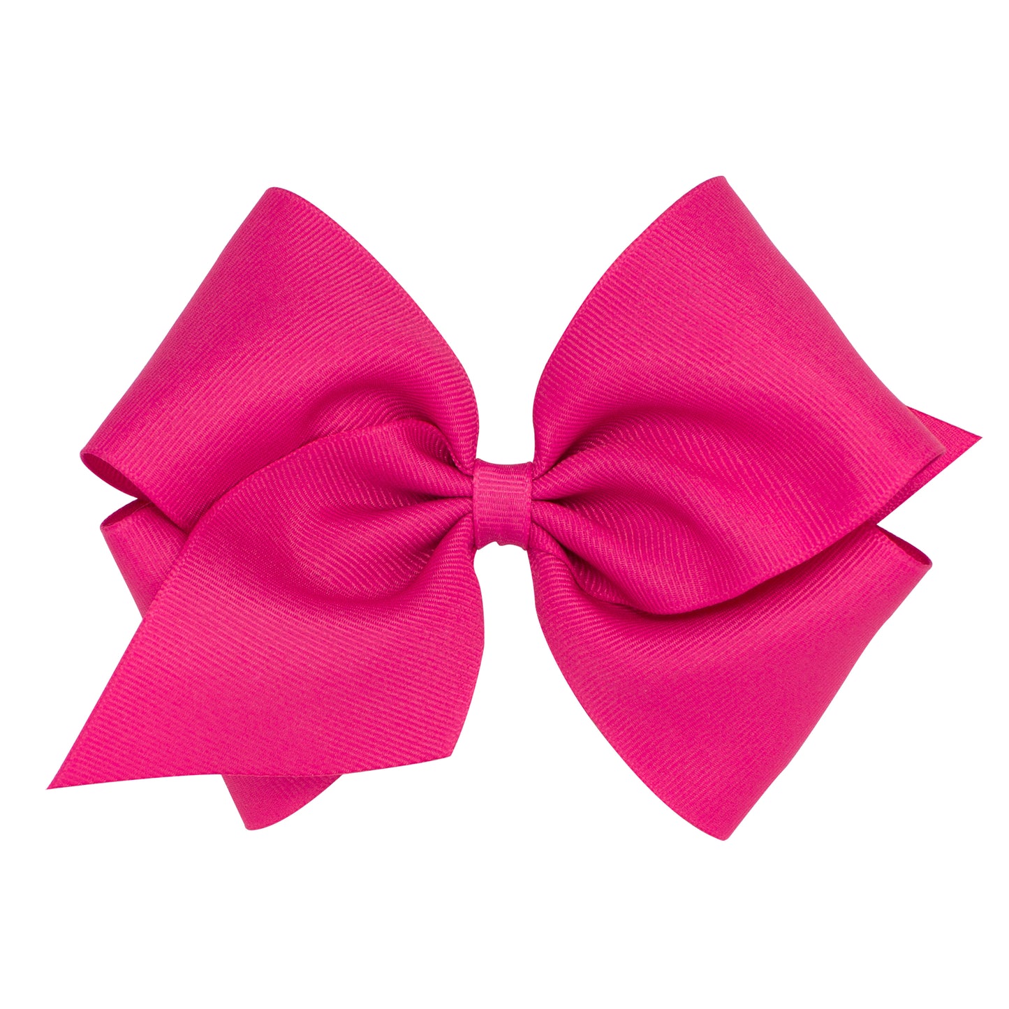 Mini King Classic Grosgrain Hair Bow (Plain Wrap) - Shocking Pink