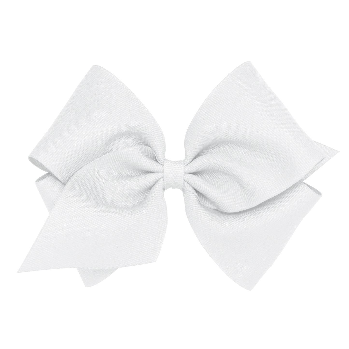 Mini King Classic Grosgrain Hair Bow (Plain Wrap) - White