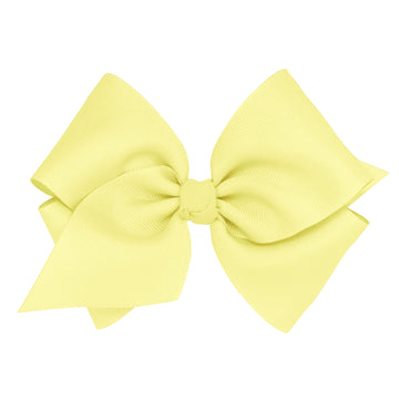 Mini King Classic Grosgrain Hair Bow (Knot Wrap) - Light Yellow
