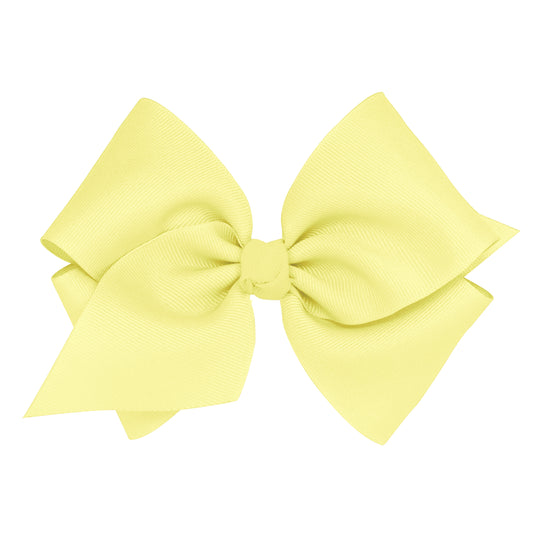 Mini King Classic Grosgrain Hair Bow (Knot Wrap) - Light Yellow