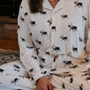 Womens Reindeer Long Sleeve Button Down Bamboo Loungewear Set