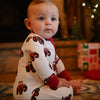 Boys Santa's Little Red Tractor Zipper Romper