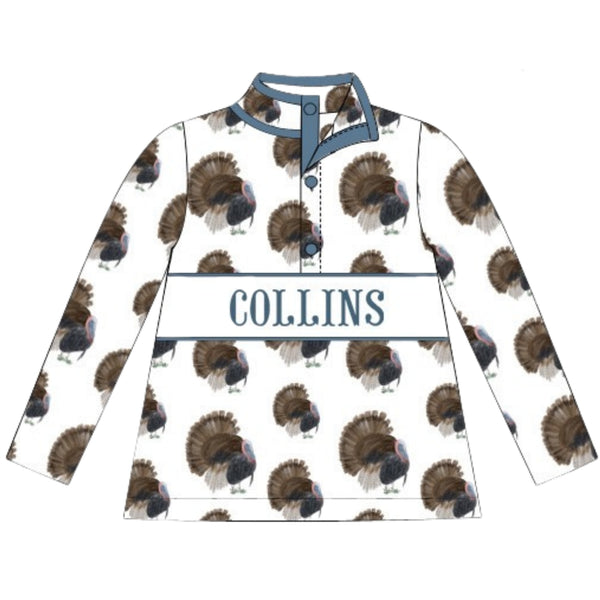 (PRE PURCHASE: ARRIVING LATE OCTOBER) Boys Smocked Plate Struttin' Pullover