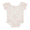 Girls Diamond Floral One Piece Swim