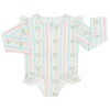 Girls Blue Floral Stripe Ruffle Rashguard