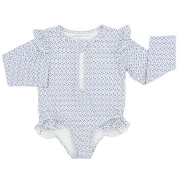 Girls Purple Poppy Ruffle Rashguard