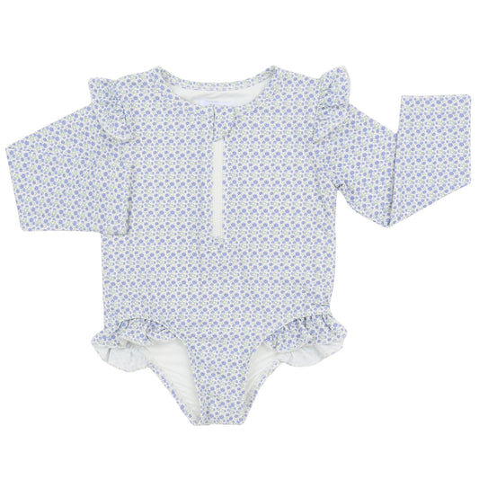 Girls Purple Poppy Ruffle Rashguard