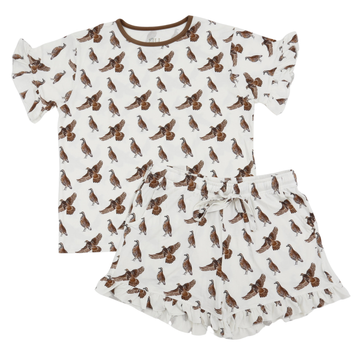 Women's Quail Loungewear Shorts Set with Ruffle