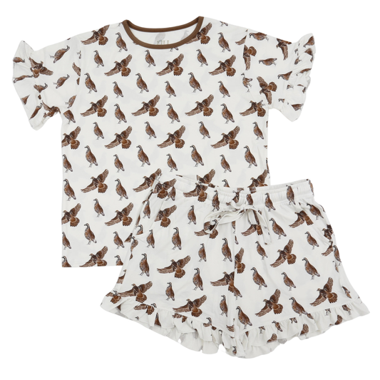 Women's Quail Loungewear Shorts Set with Ruffle